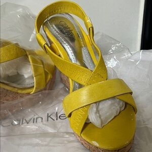 Cathy Yellow Wedge Sandal